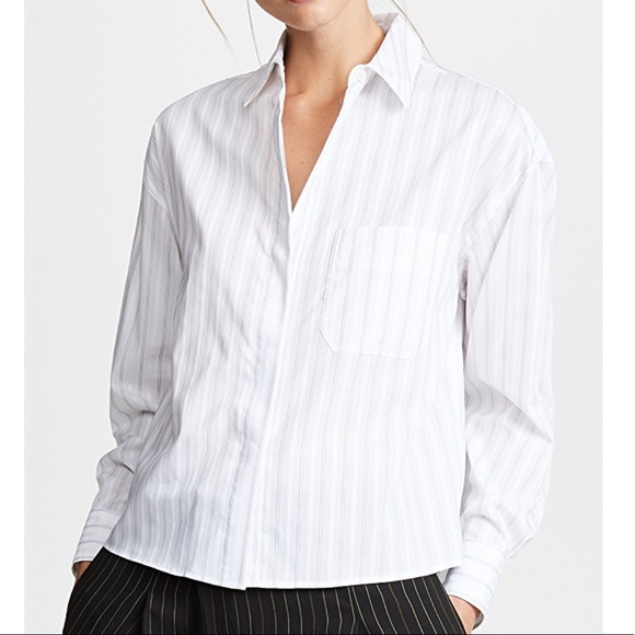 The Brooke Pinstripe Boxy Shirt main image 0
